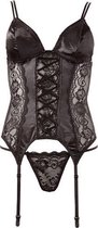 Bundle - Cottelli Collection - Kanten bustier met jarretels Small met glijmiddel