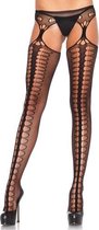 Leg Avenue - Jarretel look netpanty - Zwart