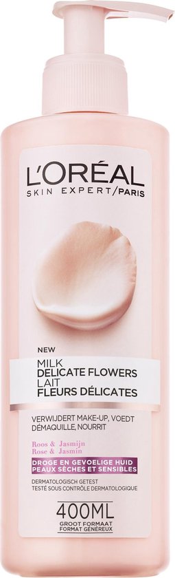 Foto: L or al paris delicate flowers reinigingsmelk gevoelige en droge huid makeup reinigingsmelk 400 ml