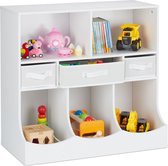 Relaxdays speelgoedkast - opbergkast kinderen - kinderkast speelgoed - wit - boekenkast
