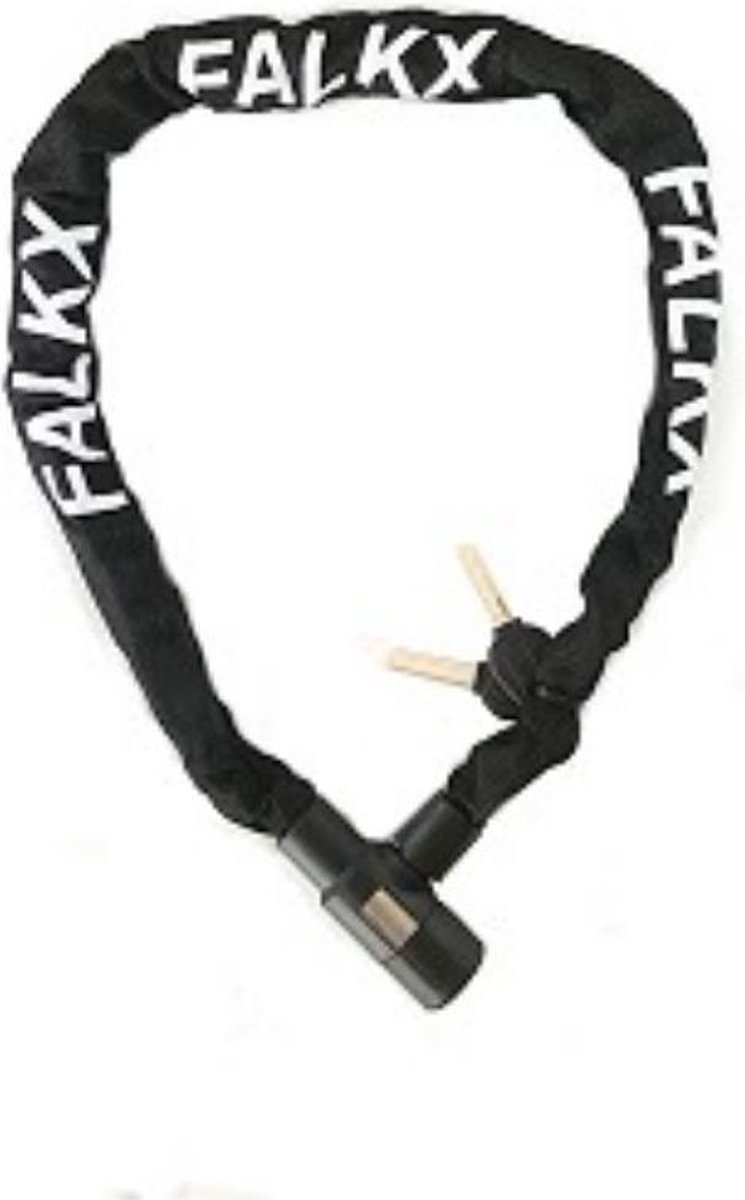 Falkx Kettingslot 6x1200mm zwart. Nylon hoes