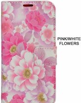 Cute Print Case Roze met Witte Bloemen IPhone 7 Plus / 8 Plus