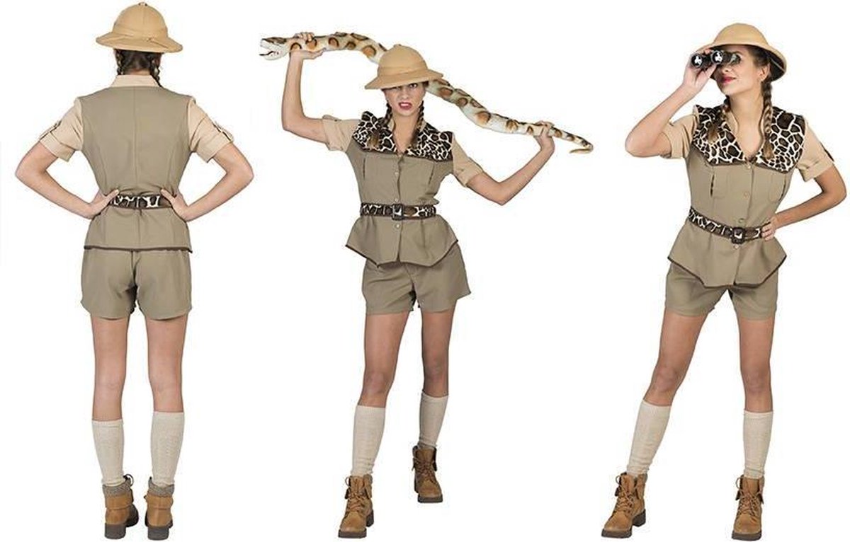 Funny Fashion - Jungle & Afrika Kostuum - Safari Wild - Vrouw - bruin,wit /  beige -... | bol.com