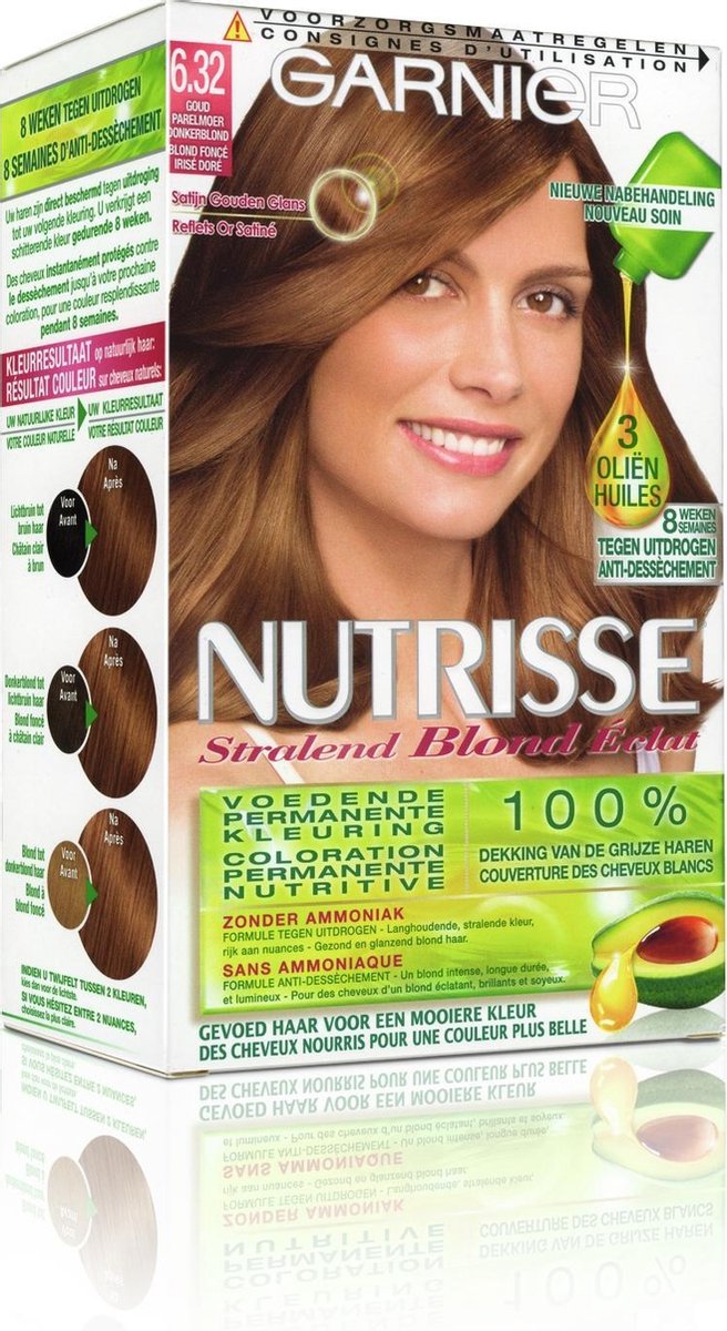 Garnier Nutrisse Stralend Blond 6,32 Goud Parelmoer Donkerblond