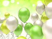 50 stuks lente kriebel assortiment grote metallic ballonnen - Nedville collectie -Chrome lime, Chrome zilver, groen - verjaardag ballonnen - extra groot - top kwaliteit bio afbreek