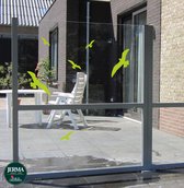 Vogelbescherming  raam-, windschermsticker set 6 vogels  kleur Licht Groen.