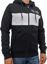 LOUDER® Hoodie Heren Zwart Wit - Sweater Heren - Vest Heren - Trui Heren - Met Rits - Met Capuchon - Maat XXXL