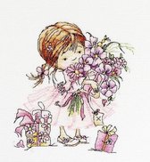 Luca S borduurpakket meisje met bloemen B1055