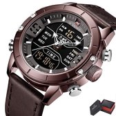 Naviforce® Horloges voor Mannen Herenhorloge Jongens Heren Watch Horloge – Valentijn Cadeautje voor Hem – Horlogebox Geschenkdoos –  Bruin Coffee