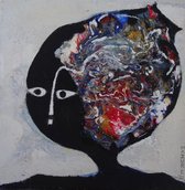 Fanny Mazure - What goes on in a woman's head 2, Handgeschilderd olieverf op linnen