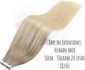 Tape In Hair Balayage Ombré Stikker extensions 50cm 50gram 20stuks human hair
