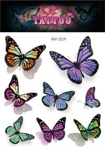 Temporary tattoo | tijdelijke tattoo | fake tattoo | vlinders - butterflies | 11.7 x 10.5 cm