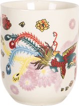 Clayre & Eef Servies Mok 100 ml Meerkleurig Porselein Rond Chinese vogel Theemok Theebeker Thee Servies