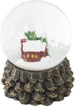 Clayre & Eef Sneeuwbol Huisje Ø 5*6 cm Wit Polyresin / Glas Rond