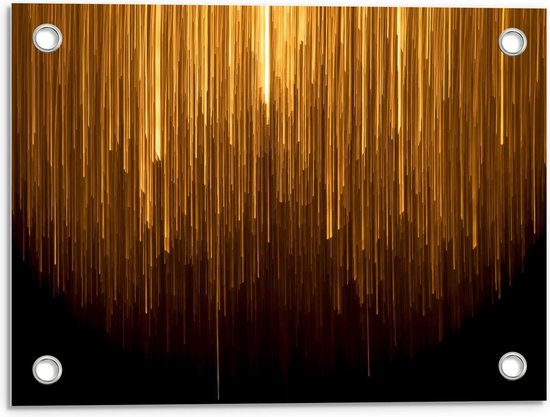 Tuinposter – Gouden Strepen - 40x30cm Foto op Tuinposter  (wanddecoratie voor buiten en binnen)