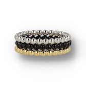 My Bendel - Set - Damesringen - Bolletjes - Leuke bolletjes ringenset in zilver, goud en zwart - Met luxe cadeauverpakking