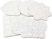 Puzzel, afm 17-21 cm, wit, 10stuks