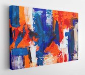 Onlinecanvas - Schilderij - Orange And Abstract Painting Art Horizontal - Multicolor - 75 X 115 Cm