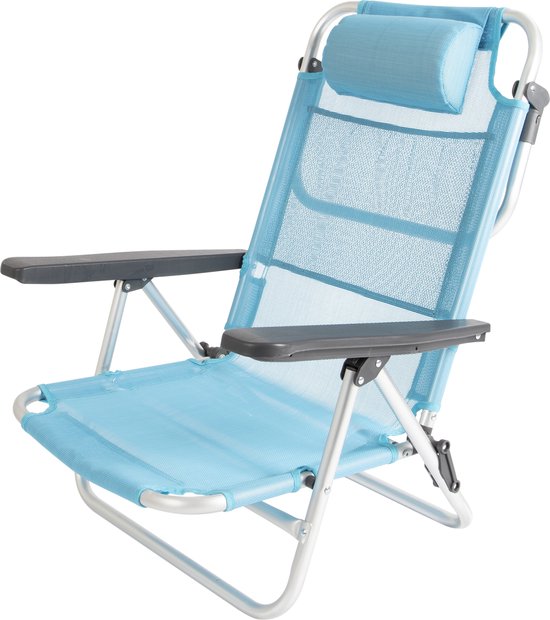 Bo-Camp Beach chair - Monaco - Aluminium - Blauw