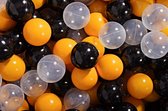 MeowBaby® Ballenbakballen set - Geel, Zwart, Transparant 300 stuks