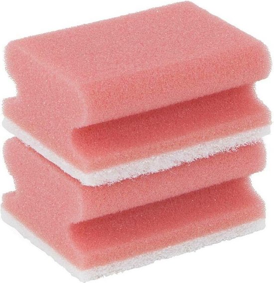 Tampon à récurer sanitaire avec poignée env.95x70x30 mm, lot de 2