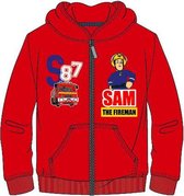 Brandweerman Sam hoodie met rits - rood - Maat 98 / 3 jaar