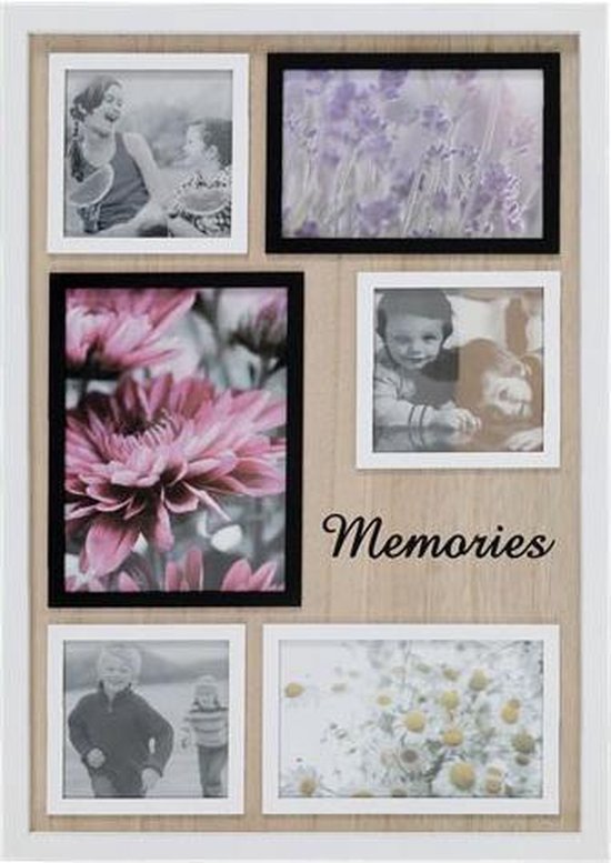 Fotolijst MEMORIES - Wit / Beige / - 6 foto's - l18 x b13 / l10 x b15 / l10 x... | bol.com