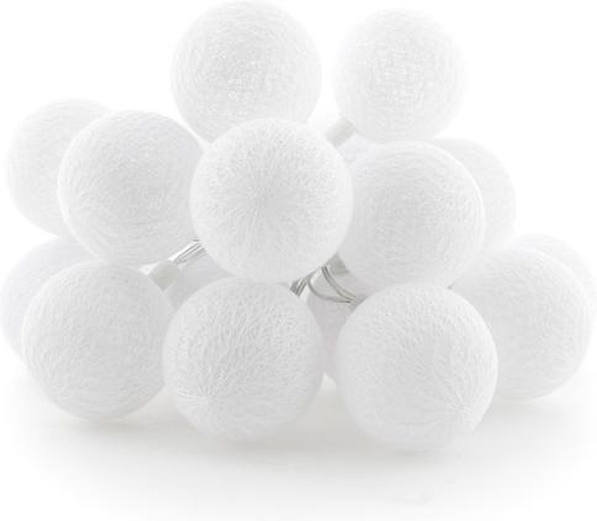 Cotton Ball Lights buiten feestverlichting wit 20 ballen Blanco