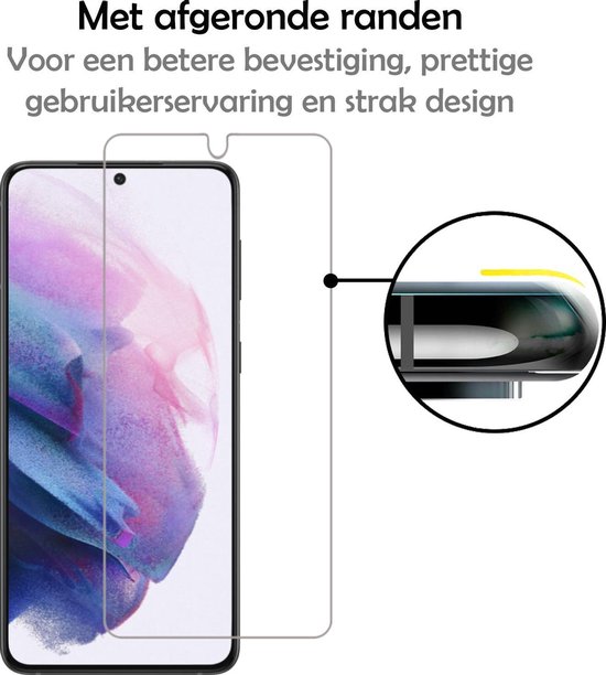 Coque Samsung S21 avec 2x Protecteur d'écran - Coque Samsung Galaxy S21 - Coque en Siliconen Samsung S21 avec 2x Protecteur d'écran - Zwart