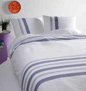 Zachte Katoen/Satijn Eenpersoons Dekbedovertrek Thymen Blauw | 140x200/220 | Luxe En Comfortabel | Hoogwaardige Kwaliteit
