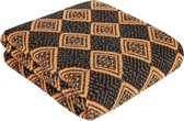TRIMITA - Athena Sprei, Plaid - 100% Katoen - 200 x 230 cm - Koffie & Donker Oranje - Waffle Pattern
