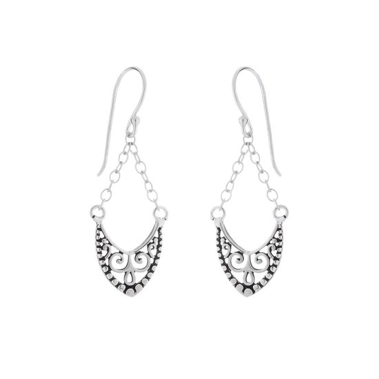 Oorbellen dames | Hangers | Zilveren oorhangers, hanger aan kettinkje