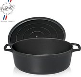 Chasseur braadpan 29cm ovaal Mat Zwart, gietijzer 5,0l