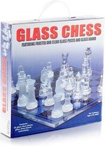 Glazen Schaakbord met schaakstukken - Glas - schaakspel - schaakset