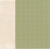 RPA4014 Green Checkered A4 Patterned paper. 200gsm. doublesided