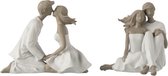 J-Line Koppel Kussend Zittend Poly Wit/Taupe Assortiment Van 2