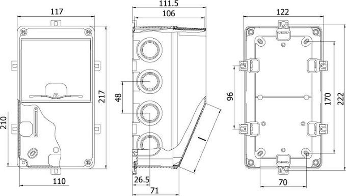 Caja Hermética Rectangular Vacía Color Gris Ral7035 Ip65 | Meses sin