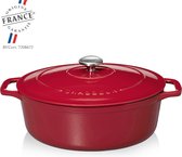 Chasseur braadpan 33cm ovaal Rood, gietijzer 7,10l