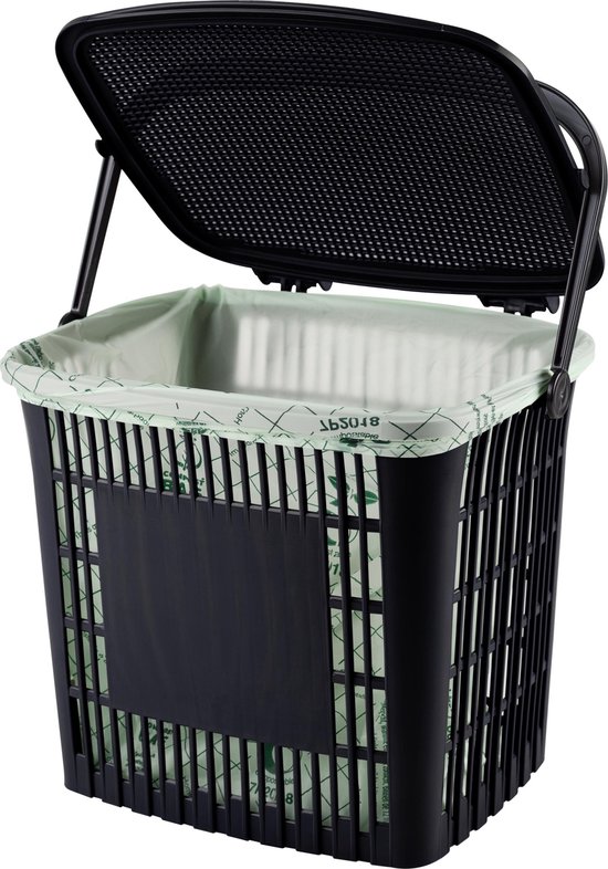 Ecodutch anthracite - avec sacs de compost - poubelle organique - poubelle organique - poubelle bio