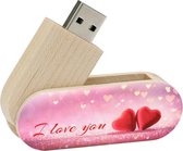 I love you hout twister usb stick 32gb model 1020 – Valentijnsdag cadeau, Liefde cadeau, Ik hou van jou, valentijn cadeautje,