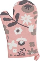 Ovenwant met bloemen - 18x28 cm - met lus - Roze