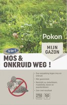 Pokon Mos en Onkruid Weg! - 2,75kg - Onkruidverdelger - Geschikt voor 50m² - Zowel mos- en onkruidbestrijder - Anti mos gazon