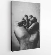 A person s fist with walnuts  - Modern Art Canvas - Vertical - 3623566 - 40-30 Vertical