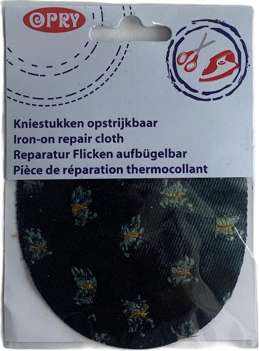 Kniestukken Strijkbaar - Bloemen motief - 125 x 100 mm