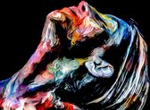 People of Color series. Colorful painted abstract portrait of young woman on subject of creativity, imagination and art - Modern Art Canvas - Horizontal - 1701196147 - 80*60 Horizo