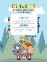 Handwriting Practice Workbook for Tracing Letters and Coloring