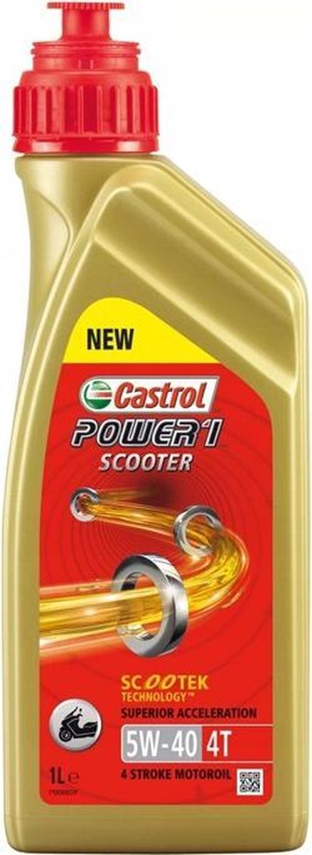 Scherp geprijsd! Castrol Power 5W40 - 4Takt Scooter (Nieuwste generatie Power RS) - Motorolie - 1L