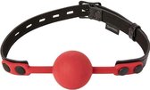 Sportsheets - Ball gag siliconen met verstelbare ben - rood - Bal ∅ 4 cm - mondknevel