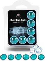 Glijmiddel Waterbasis Siliconen Easyglide Massage Olie Erotisch Seksspeeltjes - Koud Effect - Brazilian Balls - Set van 6 - Secretplay®