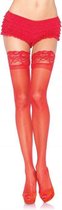Stockings Jarratelkousen Jarratelgordel Panty Dames Sexy Ondergoed - Rood - 100% nylon - Leg Avenue®